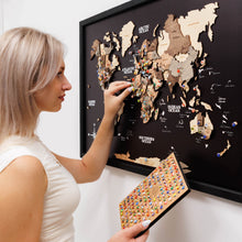 Load image into Gallery viewer, 3D Wooden Panel World Map - Smokey