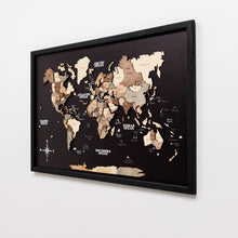 Load image into Gallery viewer, 3D Wooden Panel World Map - Smokey