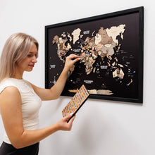 Load image into Gallery viewer, 3D Wooden Panel World Map - Smokey