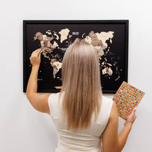 Load image into Gallery viewer, 3D Wooden Panel World Map - Smokey