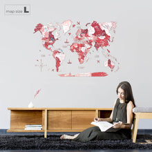 Load image into Gallery viewer, 3D Wooden World Map Volcano
