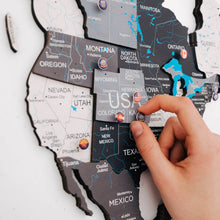 Load image into Gallery viewer, 3D Wooden World Map Nordik (for US only)