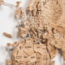 Load image into Gallery viewer, 3D Solid Wooden World Map - Ash