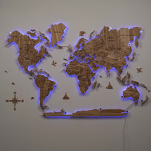 Load image into Gallery viewer, 3D Solid Wooden World Map - Ash