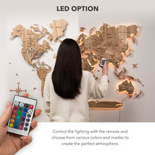 Load image into Gallery viewer, 3D Solid Wooden World Map - Ash