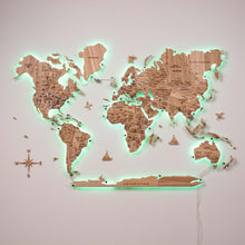 Load image into Gallery viewer, 3D Solid Wooden World Map - Ash