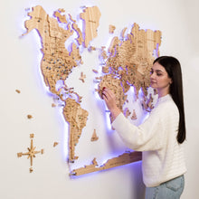 Load image into Gallery viewer, 3D Solid Wooden World Map - Ash