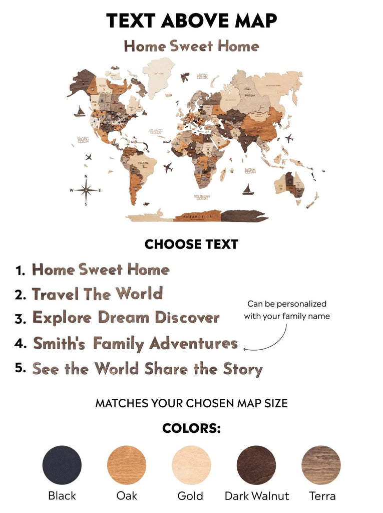 Wooden Map Quote Sign - Terra
