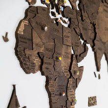 Load image into Gallery viewer, 3D Wooden World Map Dark Walnut (for US only)
