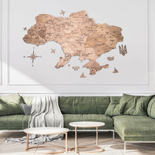 Load image into Gallery viewer, Wooden Map of Ukraine Terra