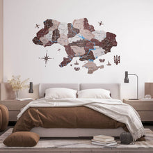 Load image into Gallery viewer, Wooden Map of Ukraine Cappuccino