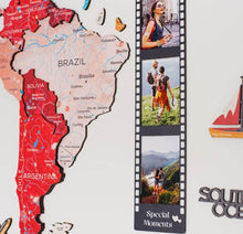 Load image into Gallery viewer, 3D Wooden World Map Volcano