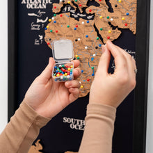 Load image into Gallery viewer, Cork world map triptych - Black