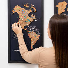 Load image into Gallery viewer, Cork world map triptych - Black
