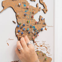 Load image into Gallery viewer, Cork world map triptych - White