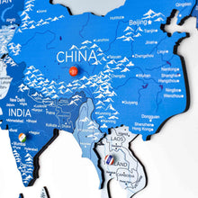 Load image into Gallery viewer, 3D Wooden World Map Azure