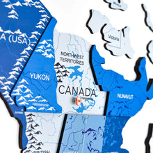 Load image into Gallery viewer, 3D Wooden World Map Azure