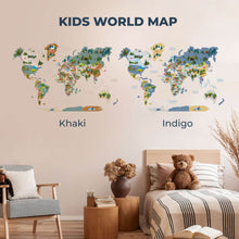 Load image into Gallery viewer, Kids World Map Khaki