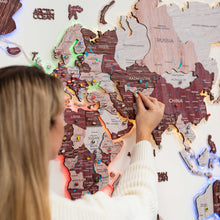 Load image into Gallery viewer, 3D LUMINOUS LED Wooden World Map 2.0 Cappuccino