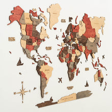 Load image into Gallery viewer, 3D Wooden World Map Fusion