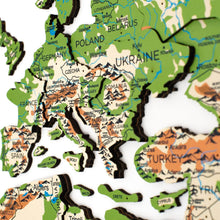Load image into Gallery viewer, 3D Wooden World Map Physical