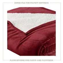 Load image into Gallery viewer, Velvet Plush Sherpa Bed Blanket - Sherpa Fleece Collection