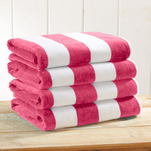 Load image into Gallery viewer, Cotton Velour Cabana Stripe Beach Towel - Novia Collection