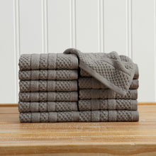Load image into Gallery viewer, 100% Cotton Checkered Jacquard Bath Towel Set - Giuliana Collection