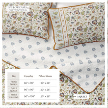 Load image into Gallery viewer, Floral Boho Printed Cotton Quilt Set - Indira Collection