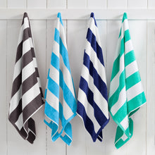 Load image into Gallery viewer, Cotton Velour Cabana Stripe Beach Towel - Novia Collection
