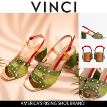 Load image into Gallery viewer, The Linea Green Leather Women Slingback Sandal