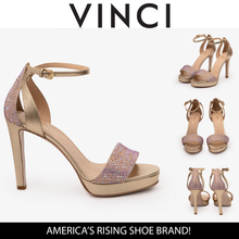 Load image into Gallery viewer, The Mars Platform Heel Gold Leather Women's Sandal