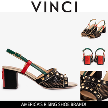 Load image into Gallery viewer, The Linea Black Leather Women Slingback Sandal