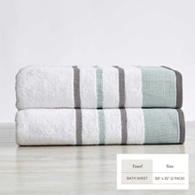 Load image into Gallery viewer, Decorative Cotton Stripe Bath Towel Set - Noelle Collection