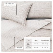 Load image into Gallery viewer, 100% Cotton Honeycomb Waffle Garment Washed Quilt Set - Genevieve Collection