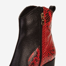 Load image into Gallery viewer, The Saturn Red Pythn Leather Block Heel Women Boot