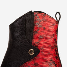 Load image into Gallery viewer, The Saturn Red Pythn Leather Block Heel Women Boot