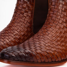 Load image into Gallery viewer, The Rolls Boot Woven Tan Leather Double Monk Strap Handmade Men Shoe