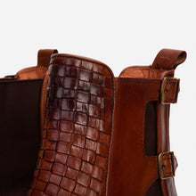 Load image into Gallery viewer, The Rolls Boot Woven Tan Leather Double Monk Strap Handmade Men Shoe