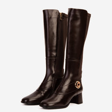 Load image into Gallery viewer, The Windsor Brown Leather Knee High Boot