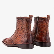 Load image into Gallery viewer, The Boss Tan Pythn Snk Zip-Up Leather Men Boot Limited Edition