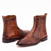 Load image into Gallery viewer, The Boss Tan Pythn Snk Zip-Up Leather Men Boot Limited Edition