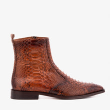 Load image into Gallery viewer, The Boss Tan Pythn Snk Zip-Up Leather Men Boot Limited Edition