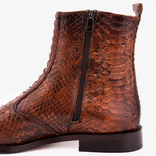 Load image into Gallery viewer, The Boss Tan Pythn Snk Zip-Up Leather Men Boot Limited Edition
