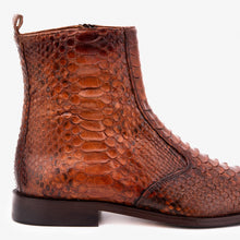 Load image into Gallery viewer, The Boss Tan Pythn Snk Zip-Up Leather Men Boot Limited Edition