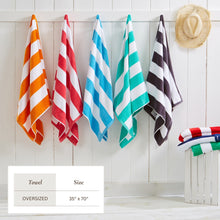 Load image into Gallery viewer, Cotton Velour Cabana Stripe Beach Towel - Novia Collection