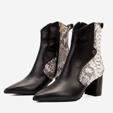 Load image into Gallery viewer, The Saturn Natural Pythn Leather Block Heel Women Boot