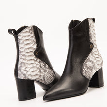 Load image into Gallery viewer, The Saturn Natural Pythn Leather Block Heel Women Boot
