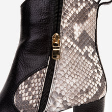 Load image into Gallery viewer, The Saturn Natural Pythn Leather Block Heel Women Boot
