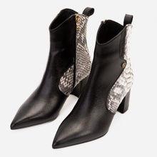 Load image into Gallery viewer, The Saturn Natural Pythn Leather Block Heel Women Boot